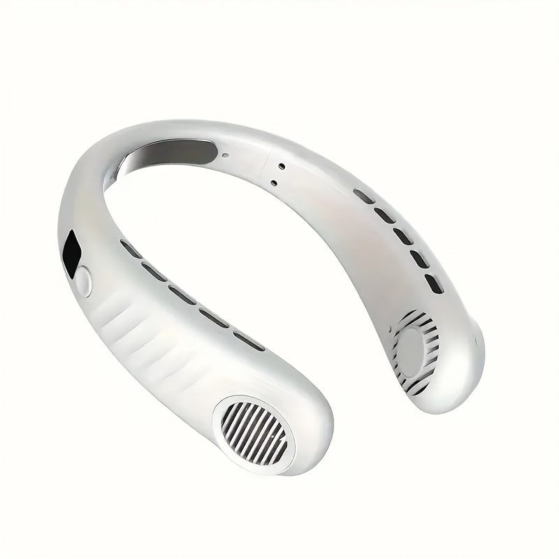 Rechargeable Neck Fan with 5 Adjustable Speeds Hands-Free Personal Cooling for Travel Outdoor Use