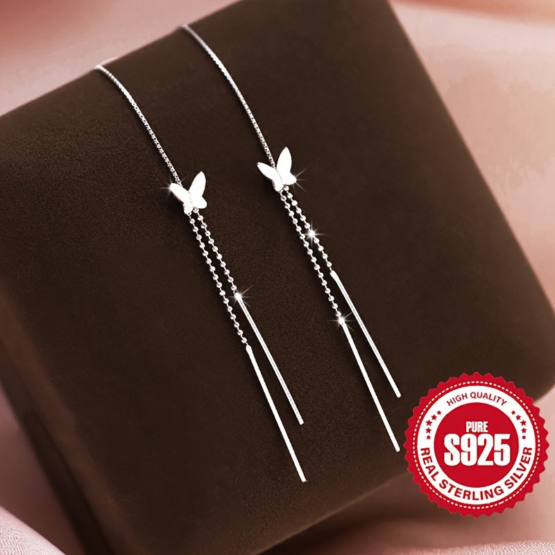 S925 Kumush Qush Tasmali Quloq Zanjirlari, Ayollar uchun Nafis Aksessuarlar, Musiqa Festival va Partiyalar uchun Mukammal, 2.1g yengil va Gipoallergen