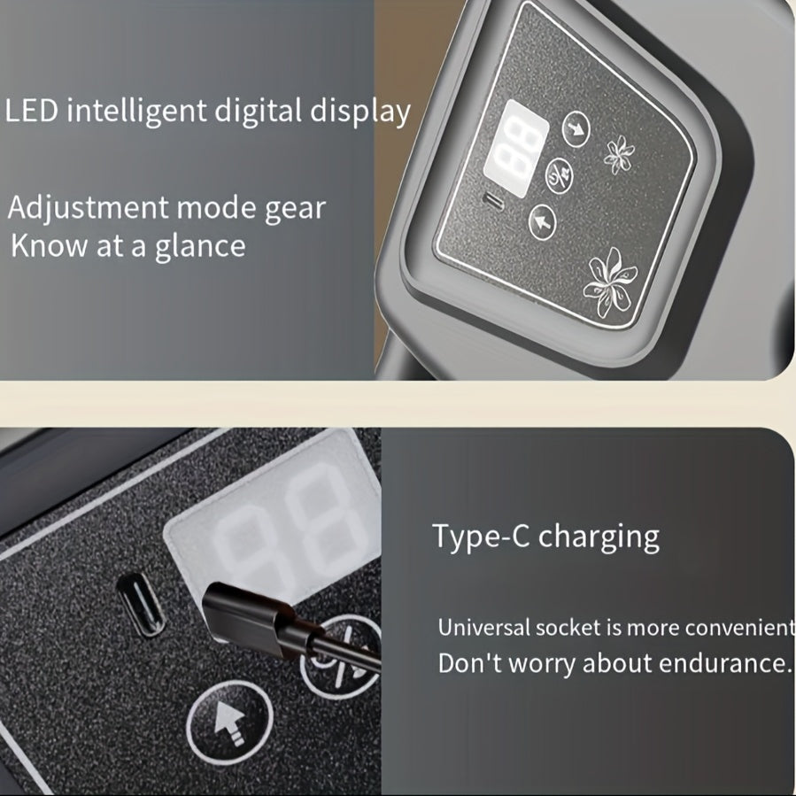 Portable Brown Deep Tissue Massage Gun with 16 Heads 9 Modes 99 Intensity Levels