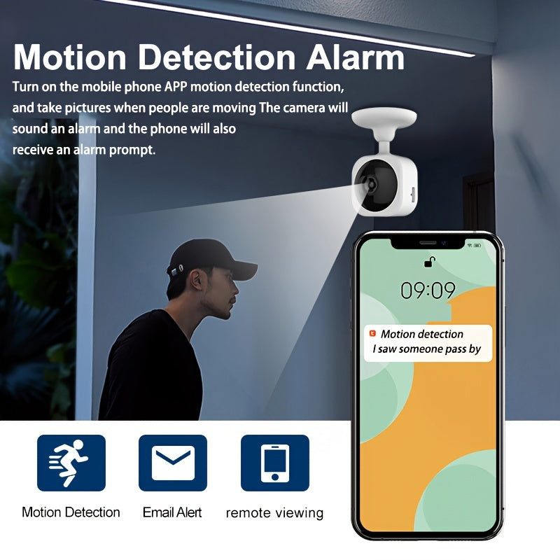 "Simsiz kuzatuv xavfsizlik IP kamerasi 2MP kameraga, WiFi ulanishiga, oilaviy tungi ko'rinishga va ikki tomonlama interkomga ega. Aqlli kamera monitori ilovasi, ICAM365, ikki tomonlama ovozli interkom va aqlli infraqizil tungi ko'rinishni ta'minlaydi."