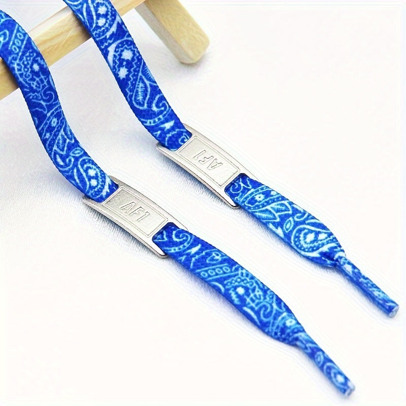 Unisex Flat Shoelaces with Decorative Buckles for Canvas and Sports Shoes