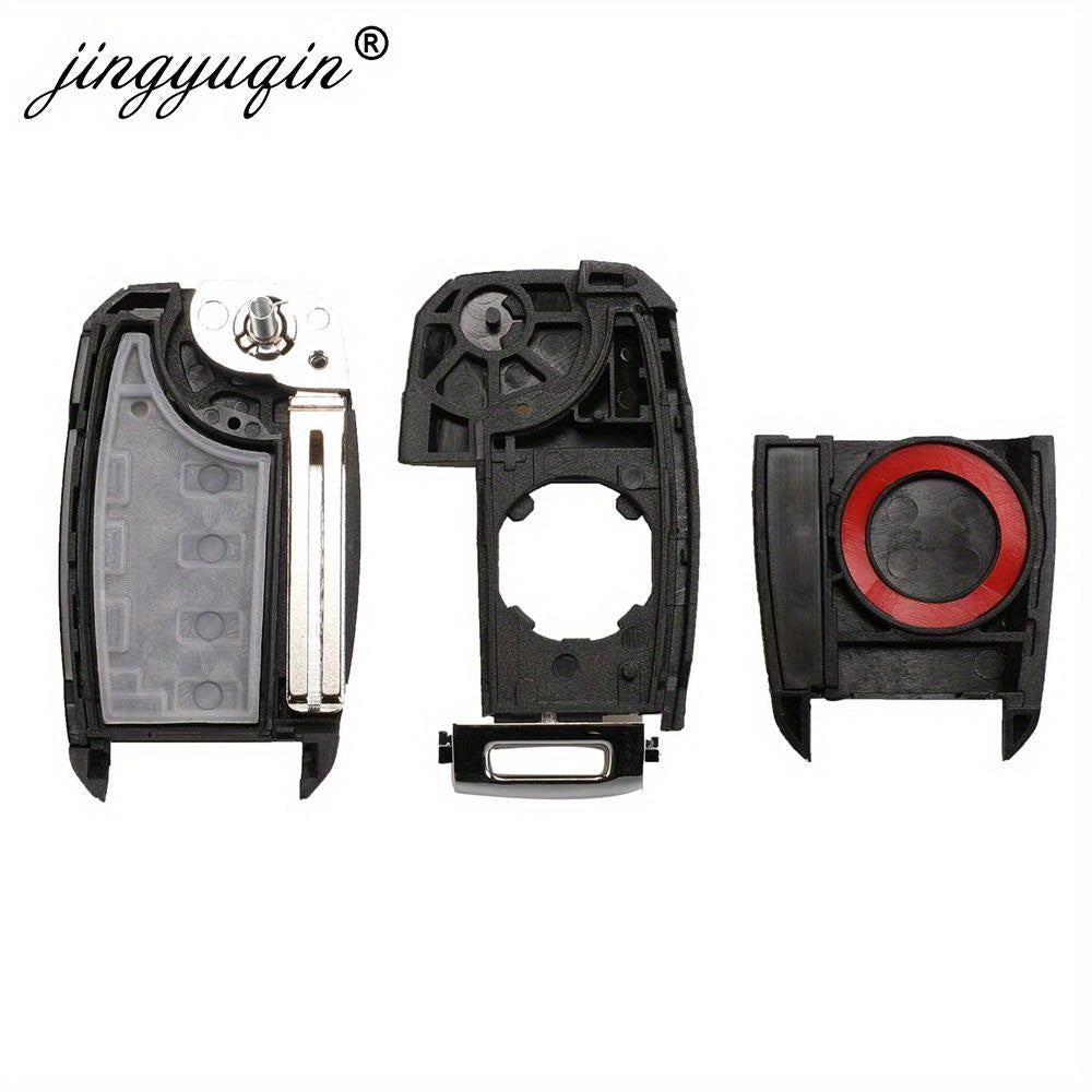 Flip Remote Key Shell Black ABS Car Fob Housing Replacement for SUV Sedan