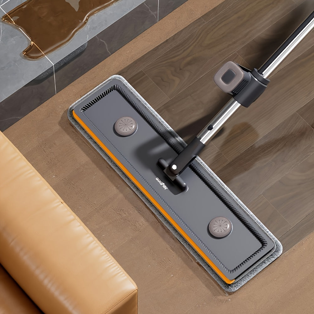 Microfiber Flat Mop Set with Extendable Handle and Washable Pads for Living Room Cleaning