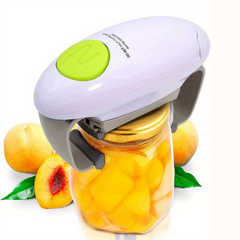 Electric Can Opener Battery-Powered Hands-Free Jar Opener Durable ABS Kitchen Tool