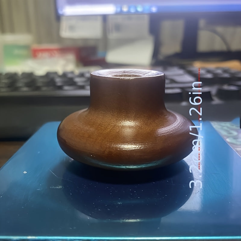 Set of Three Cast Iron Pot Lid Knobs with Solid Wood Handles for Glass and Metal Cookware