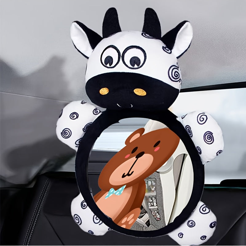 Black and White Baby Rear Seat Mirror Shatter-Resistant Adjustable Stroller Mirror