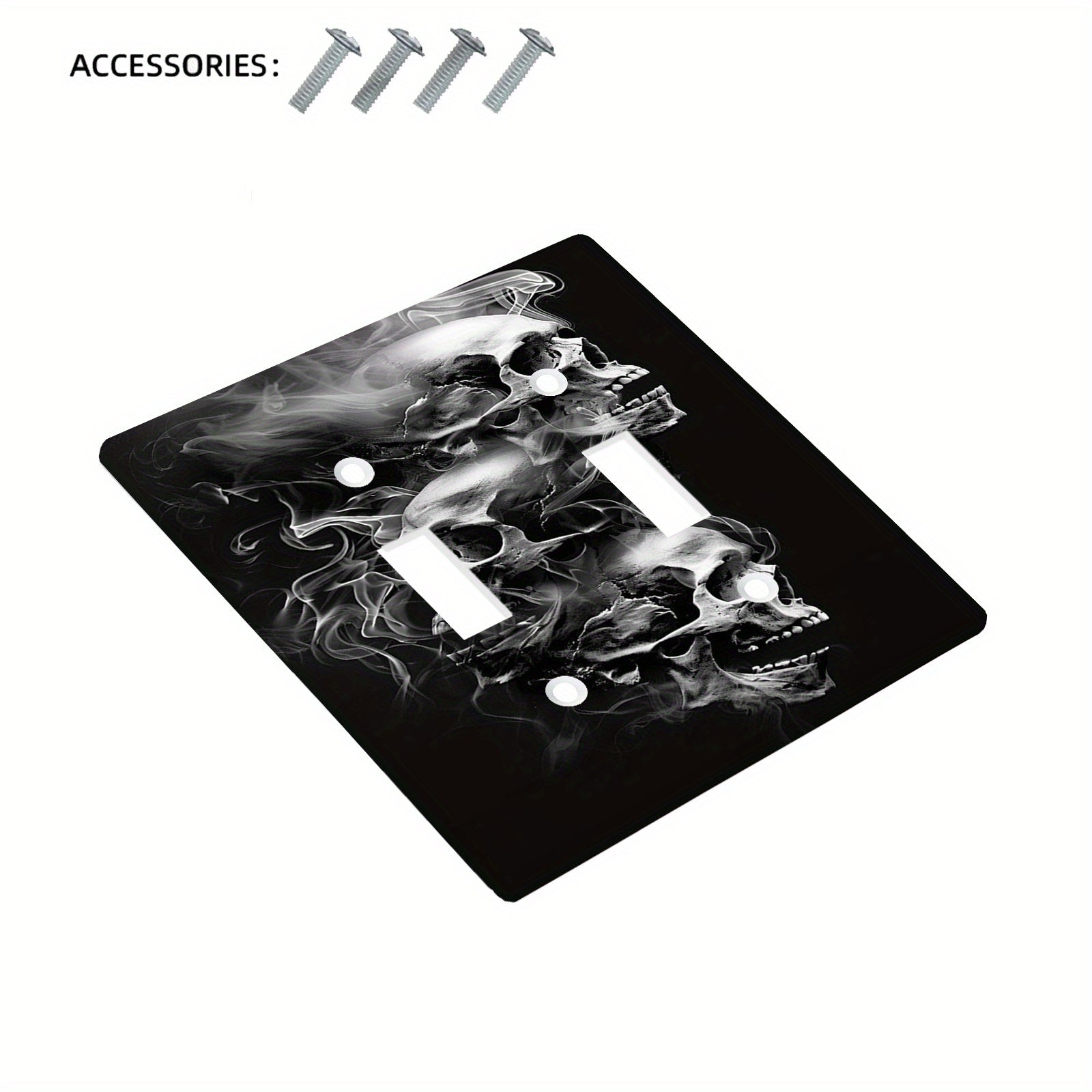 Cubierta de interruptor de pared con calavera gótica negra, sin necesidad de electricidad, fácil de limpiar, decoración para baño y sala de estar