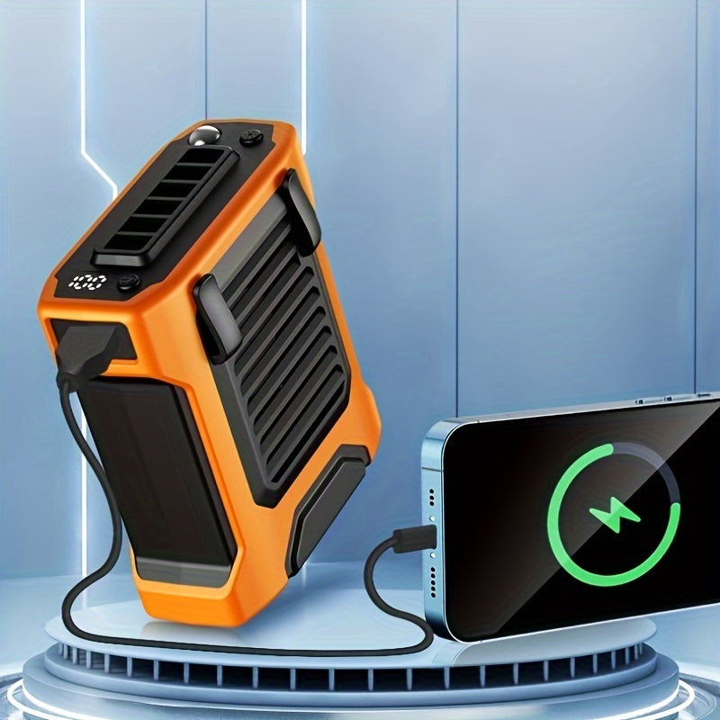 Multi-Functional USB Fan 8000mAh Battery Portable Indoor Outdoor Neck Rope