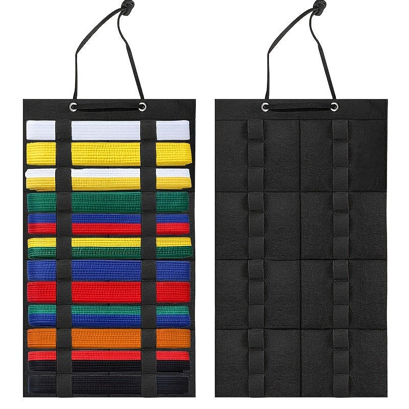 Эта висячая сумка для хранения поясов карате может вместить до 12 поясов боевых искусств, идеально подходит для учеников без аксессуаров.