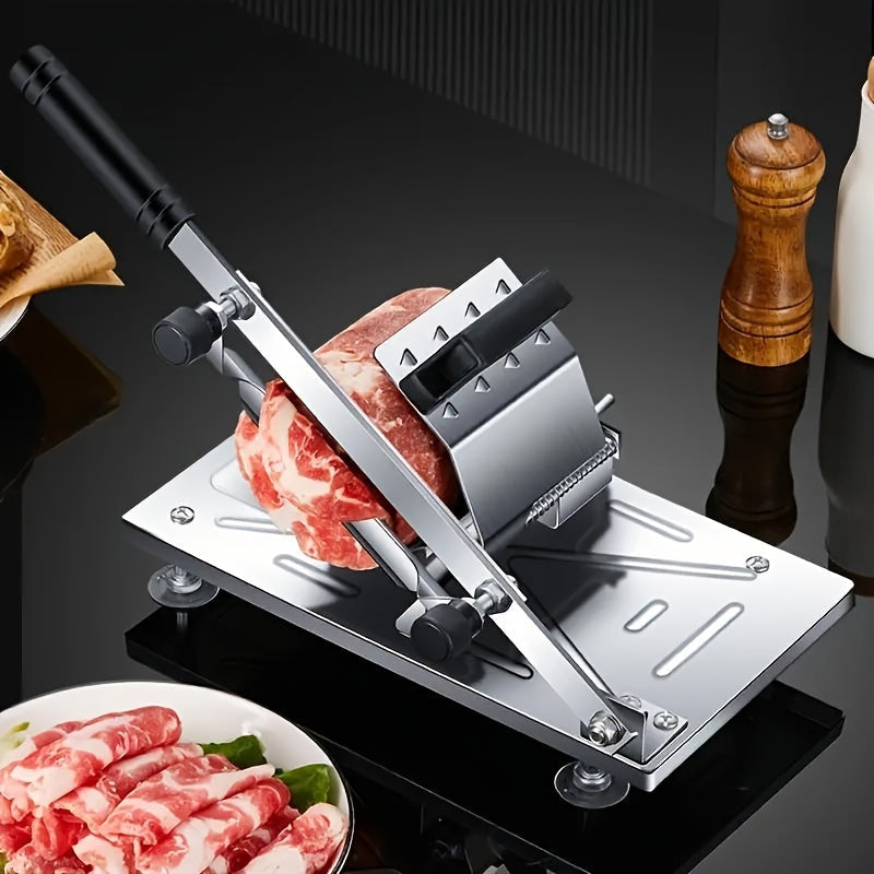 Stainless Steel Manual Meat Slicer for Meats Cheese Bread Adjustable Thickness