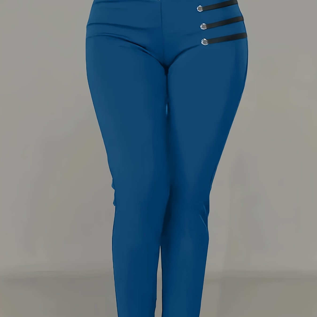 Women's Skinny Pants Polyester Elastane Knit All-Season with Stud Details