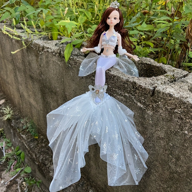 44.98cm Mermaid Doll for Girls with Realistic Eyes Movable Joints Dress-Up Accessories