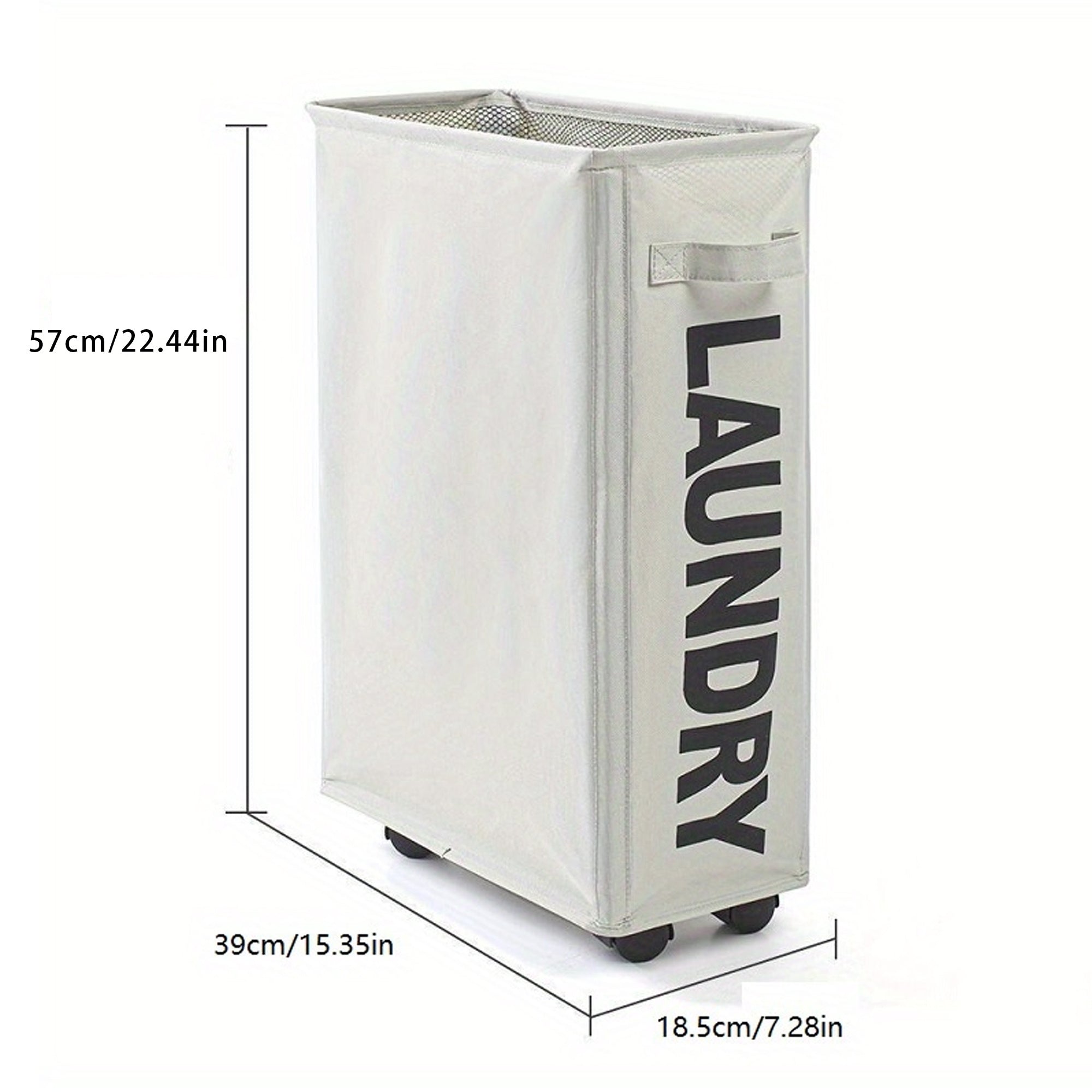 Cesta de ropa sucia delgada con malla a prueba de polvo y tela impermeable para almacenamiento de ropa