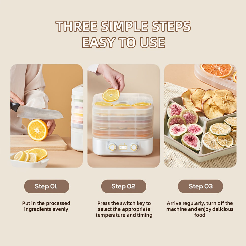 220V Evropa Standart Plugi, Energiya Tejamkor 4-Qavatli Havo Quruqchisi, Oziq-ovqat Quritish uchun, Moslashuvchan Harorat Boshqaruvi, Oshxona uchun Zarur