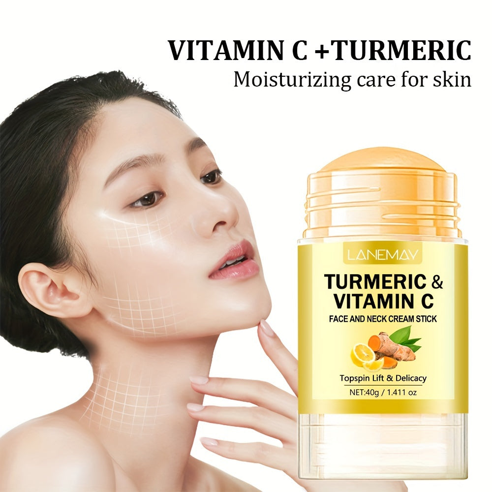Face and Neck Vitamin C Turmeric Cream Stick, Hypoallergenic, Fast Absorption, 40g