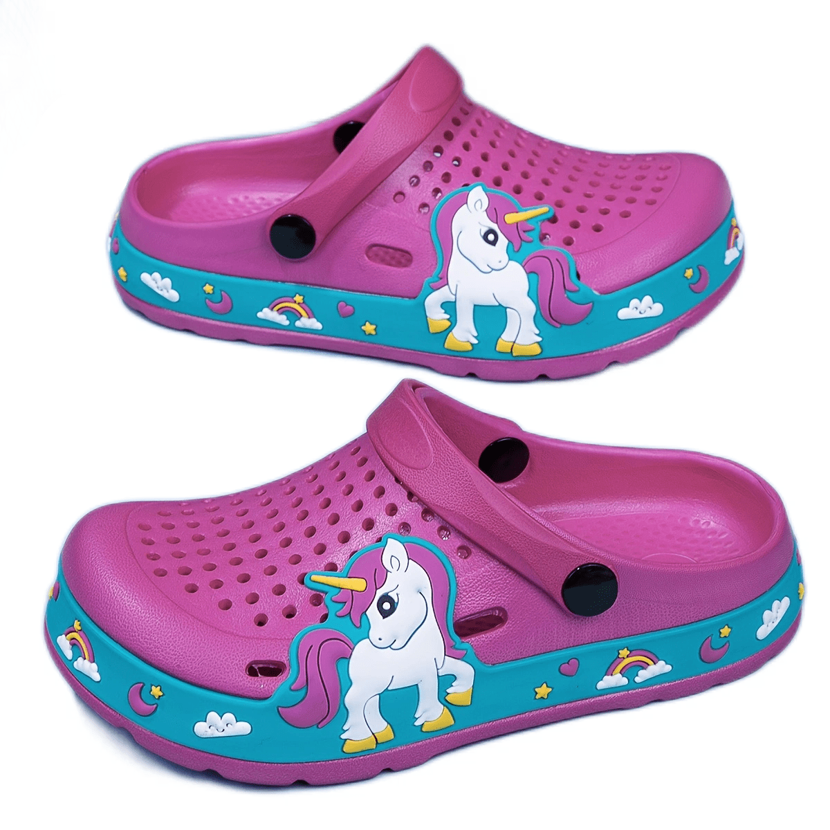 Girls' Summer Unicorn Slip-On Sandals Lightweight EVA Casual Beach Shoes