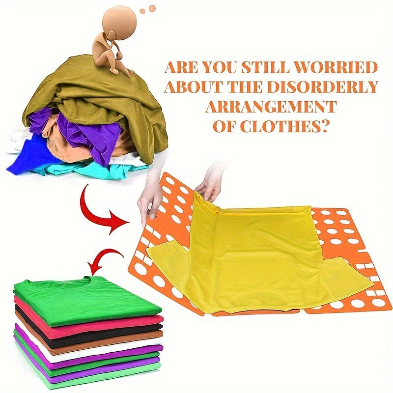 Kiyim-kechaklarni tashkil etuvchi yigʻish taxtasi T-shirtlar, shimlar, kiyinganlar, sochiqlar uchun, apelsin rang