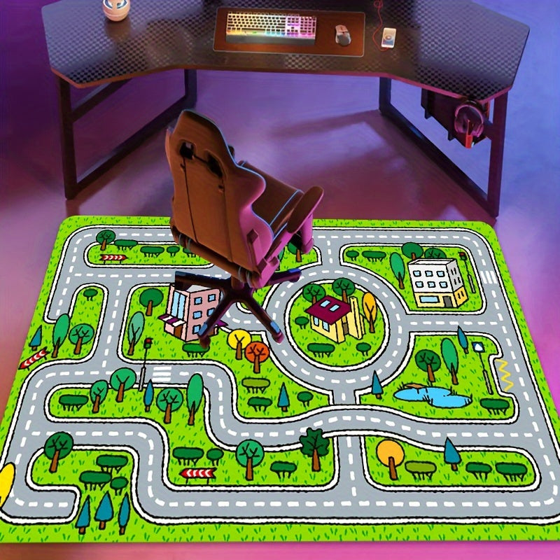 Cute Cartoon Pattern Play Area Rug Non-Slip Washable Floor Mat Multiple Sizes
