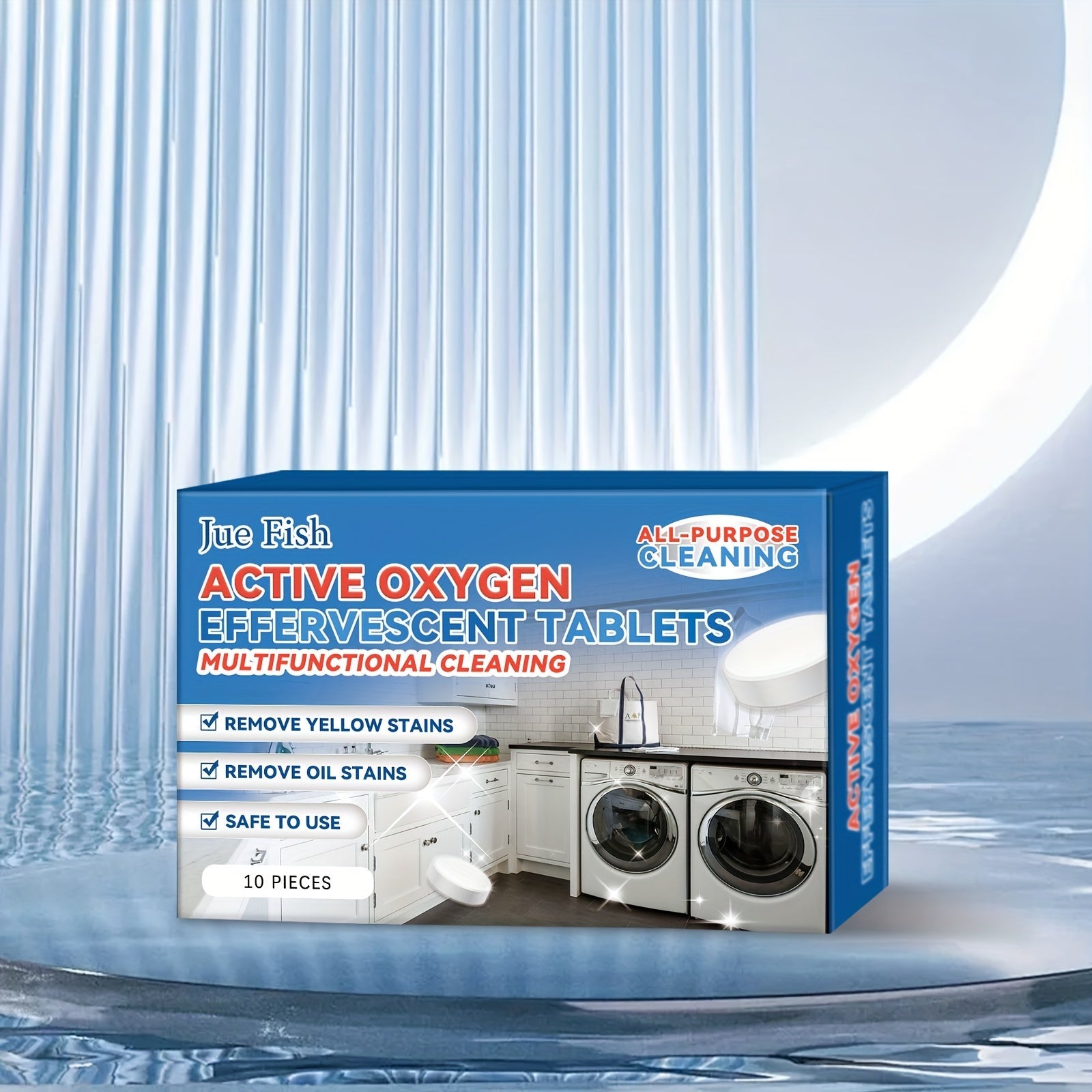 Set of 10 Oxygen Cleaning Tablets for Kitchen Grease and Oil Stains