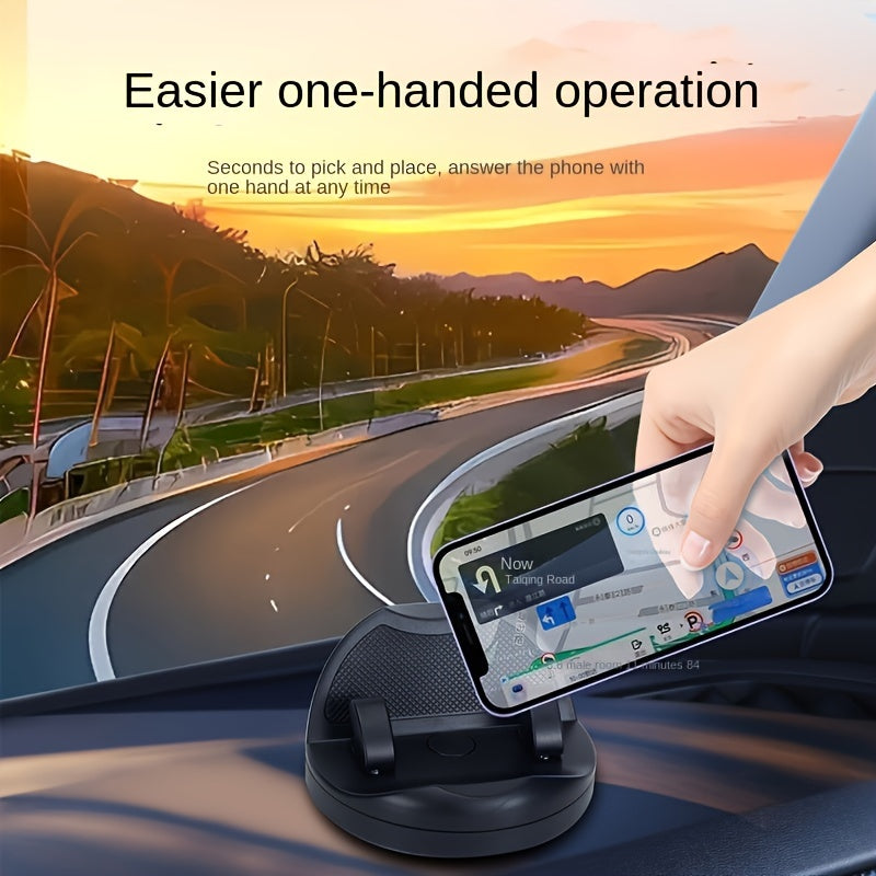 Universal ABS Car Phone Mount with 360° Rotation and One-Handed Operation