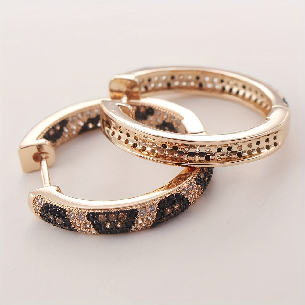 Ayollar uchun Leopard Print Zirconia quloq taqqichlari, misli zargarlik, zamonaviy sovg'a