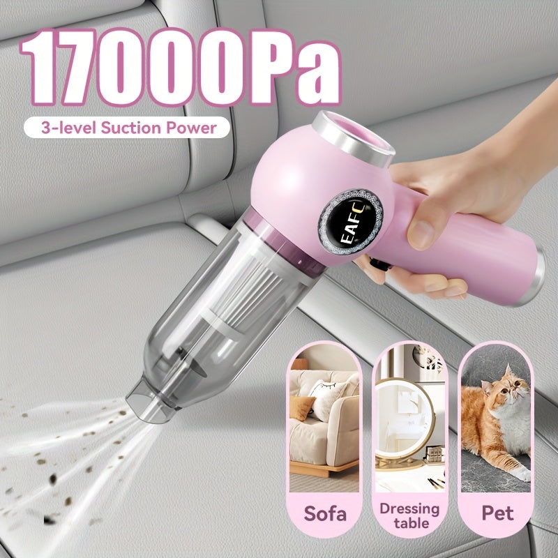 High-Speed Handheld Car Vacuum Cleaner with LED Indicator and Strong Suction