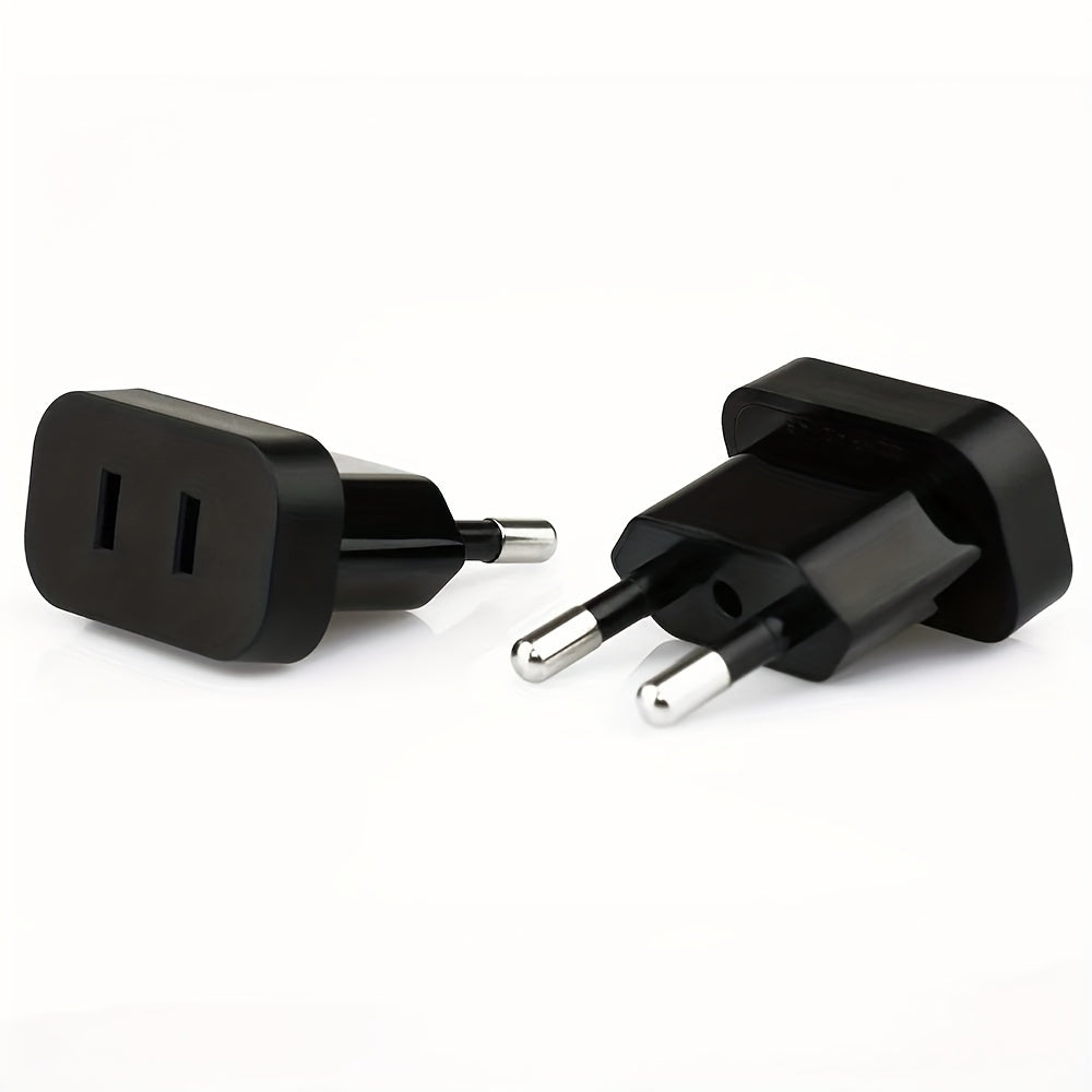 Adaptador de viaje de EE. UU. a UE 220-240V Convertidor de energía de cobre Enchufe de 2 pines