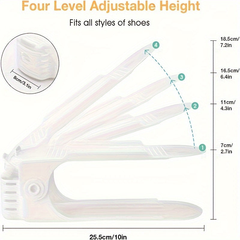 10 Adjustable Plastic Shoe Racks Space-Saving Hallway Entryway Living Room Organizers