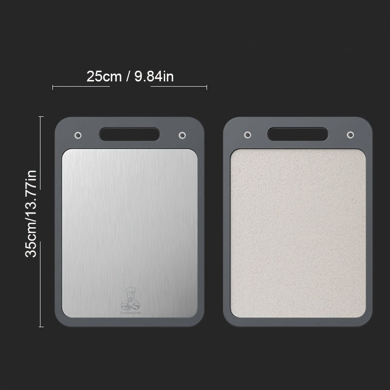 Double-Sided Stainless Steel Cutting Board Kitchen Chopping and Kneading Board