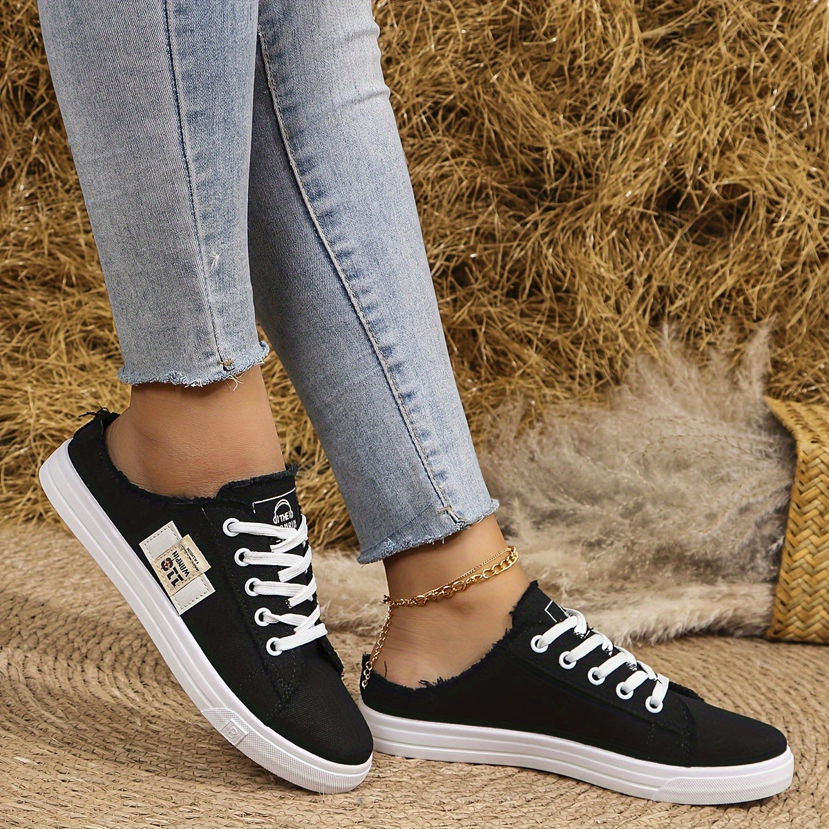 Women's Casual Athletic Sneakers Comfortable Lightweight Black Size 7