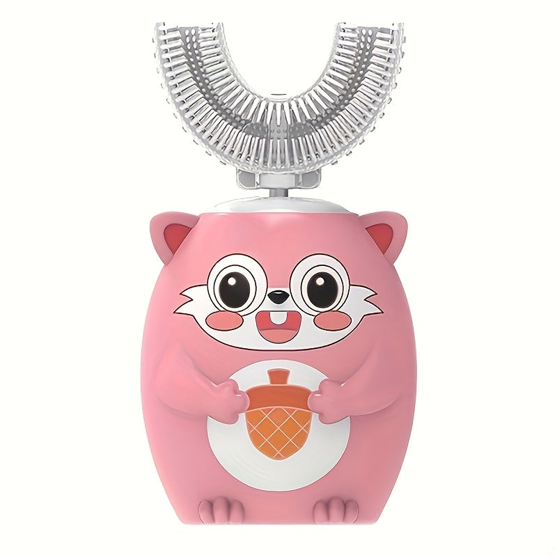 Youngsters U-Shaped Electric Toothbrush Compact Rechargeable Cartoon Design
