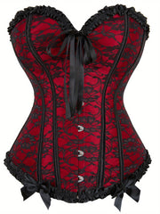 Women's Strapless Corset Bustier Tummy Control Lace-Up Shapewear