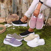 Women's Slip-On Sneakers Breathable Fabric Cushioned Sole Casual Shoes