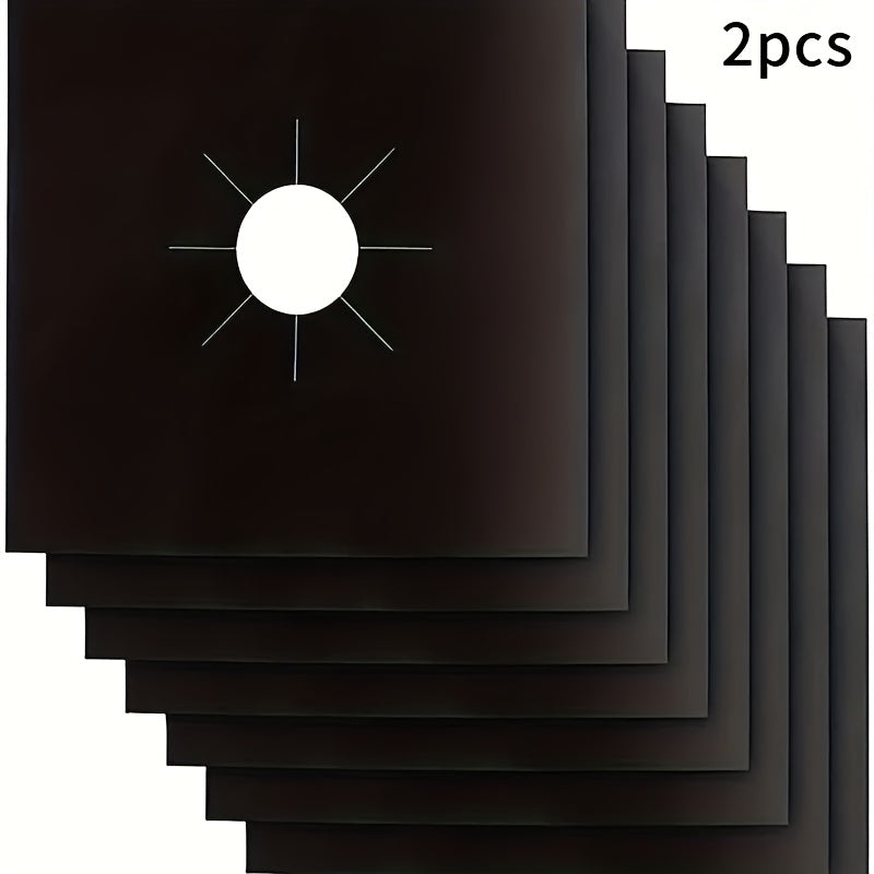 Stovetop Burner Covers Set Black 4/8 Pieces Non-Stick Gas Stove Protectors