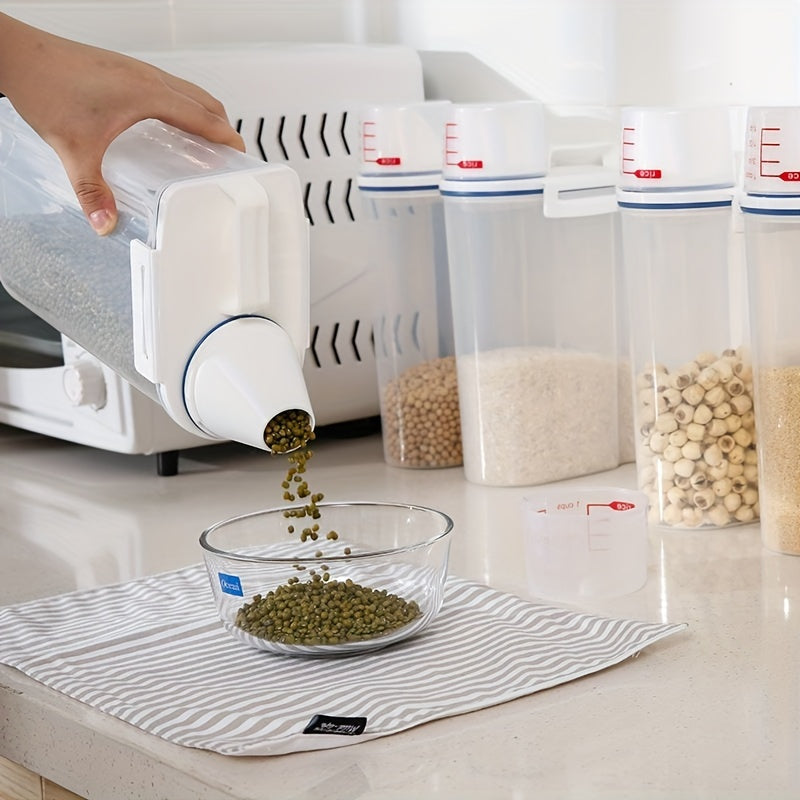 Large Capacity Cereal Storage Container with Measuring Cup, Moisture-Proof, Insect-Proof