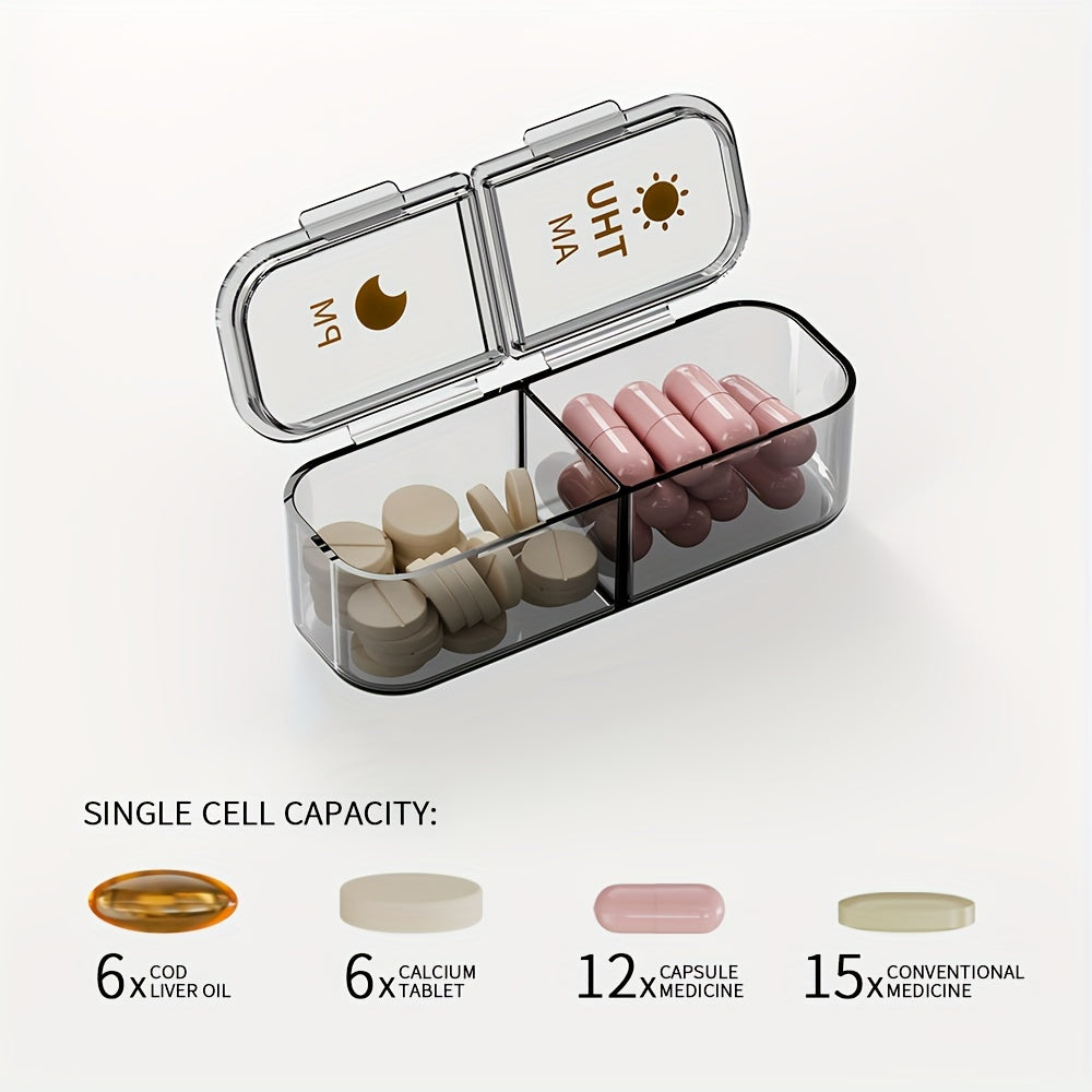 Weekly Pill Organizer 14 Compartments Modern Plastic Case with Polypropylene Backing