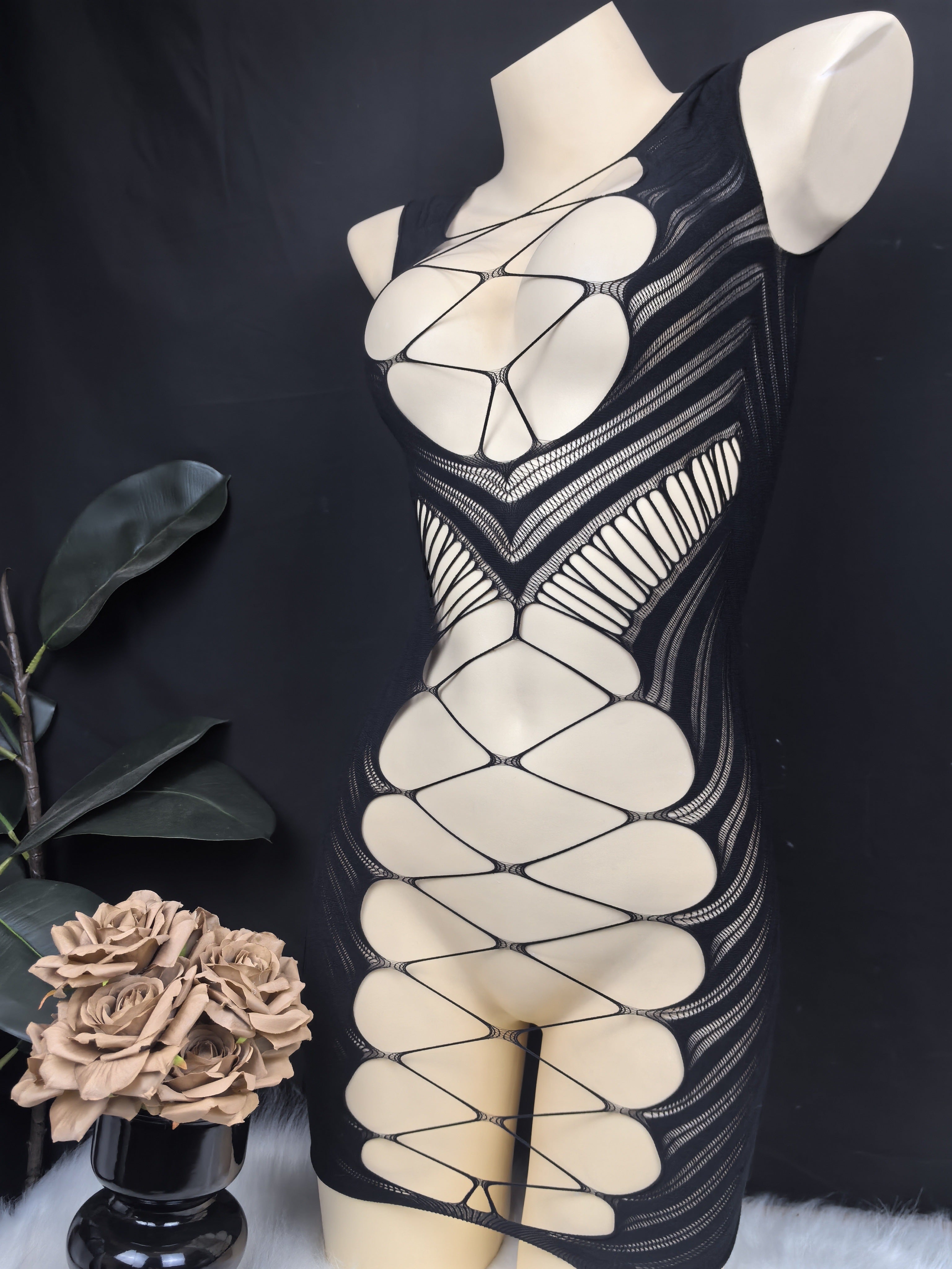 Women’s Mesh Chemise and Slim Dress Lingerie