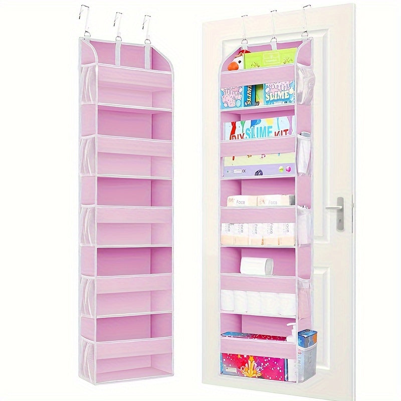 Door Hanging Storage Organizer with 5 Pockets and Mesh Bags for Bedroom Shoes Diapers