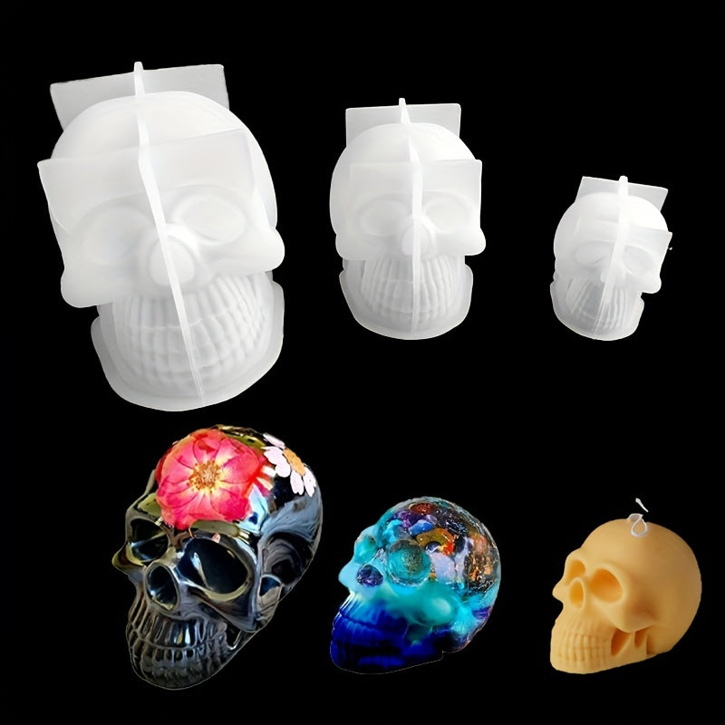 Silicone Skull Candle Mold Set for DIY Crafts, Handmade Soaps, Multiple Sizes
