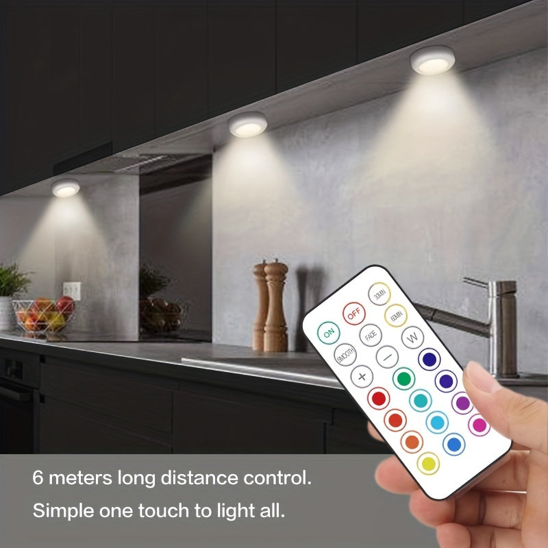 Luz nocturna inalámbrica ajustable de 6 piezas con control remoto para sala de estar y pasillo
