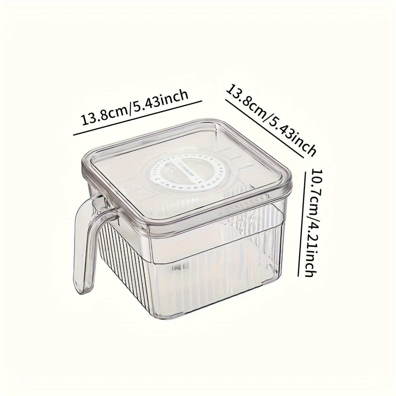 Reusable Plastic Food Storage Container with Leakproof Lid and Timer for Fruits and Vegetables
