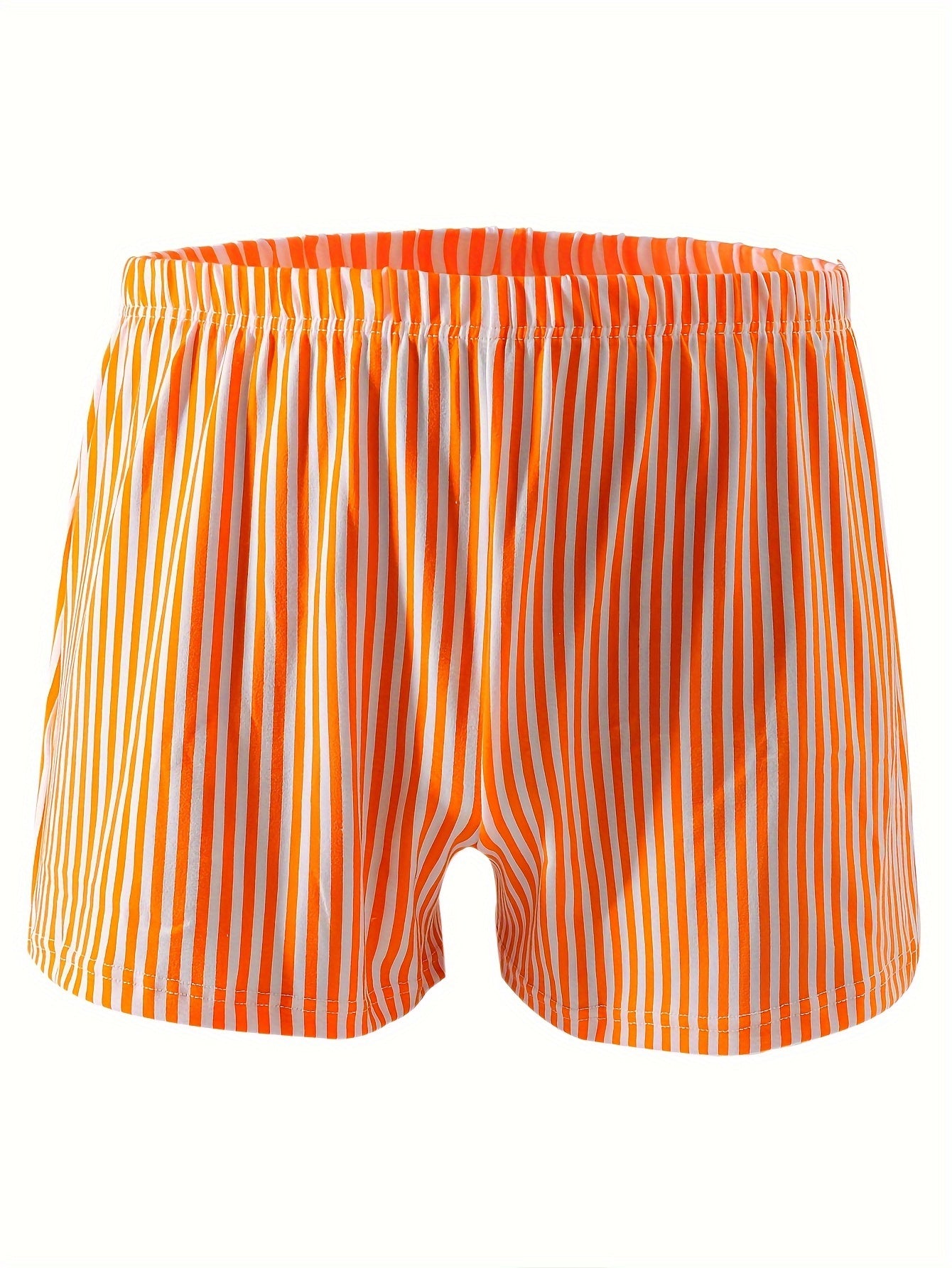 Men's Boxer Briefs 4-Pack Striped Breathable Polyester Spandex Casual Long Legs