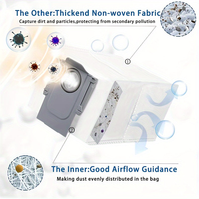 Replacement Vacuum Parts Bundle for Robotic Vacuum Cleaner, Includes Brush, Mops, Dust Bags, Side Brushes