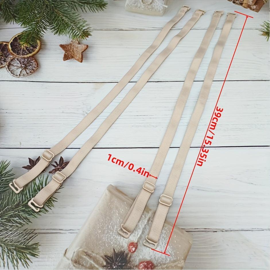 Set of 2 Adjustable Solid Color Bra Straps for Lingerie Detachable Replacement