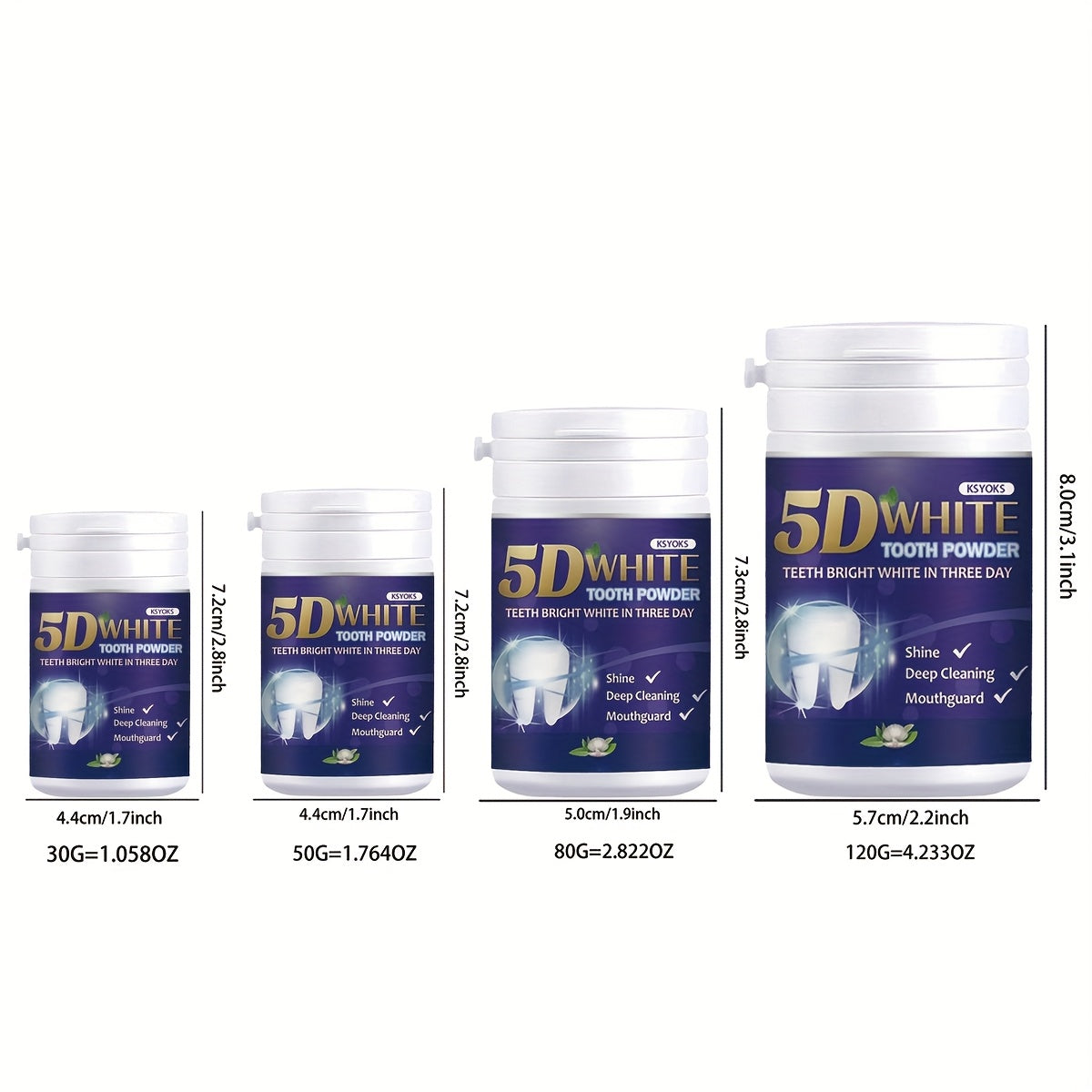 Teeth Whitening Powder Deep Cleansing Toothpaste for Daily Use and Travel