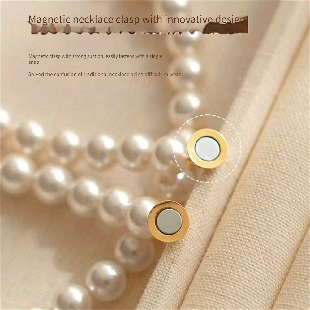 Freshwater Pearl Necklace with Magnetic Clasp Elegant Jewelry for Women