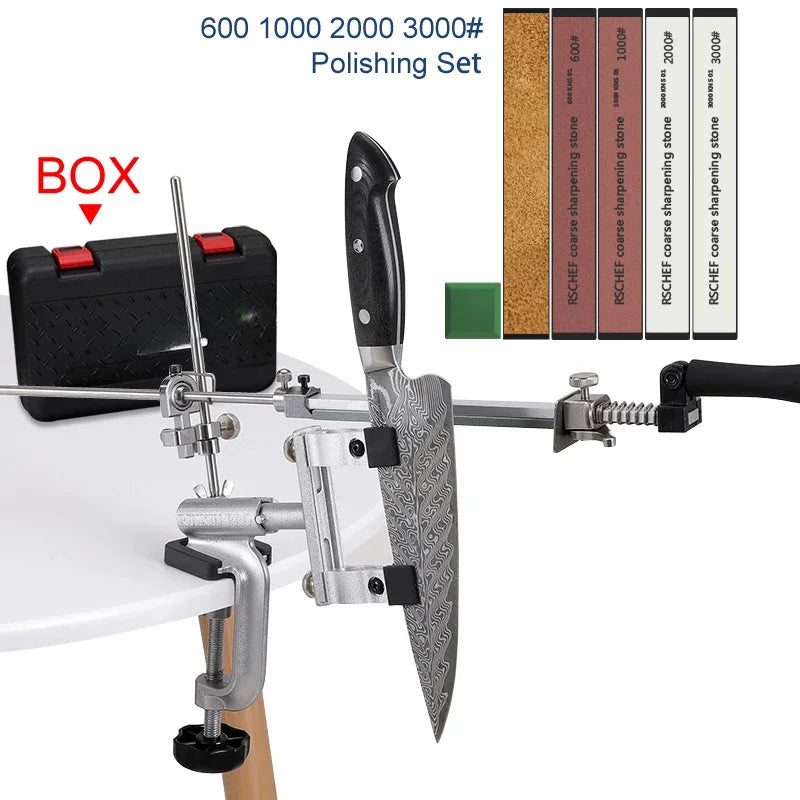 Juego de herramientas de afilado manual de aleación de aluminio con base antideslizante y ángulo ajustable