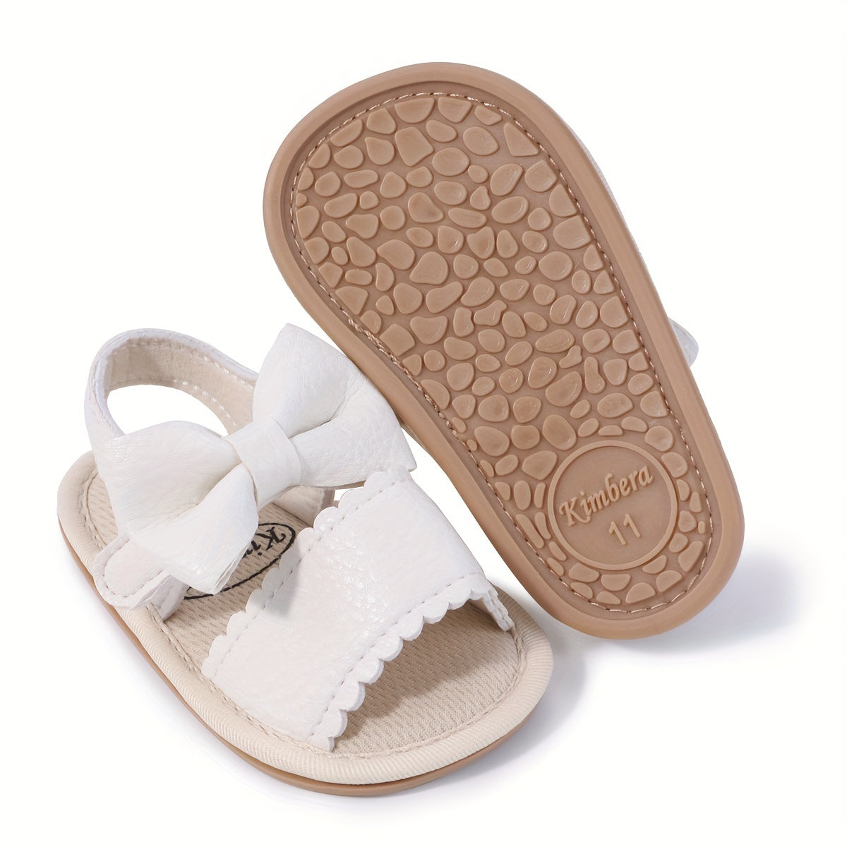 Baby Girl Summer Sandals Open Toe Bowknot Lightweight Breathable Anti-Slip Rubber Sole