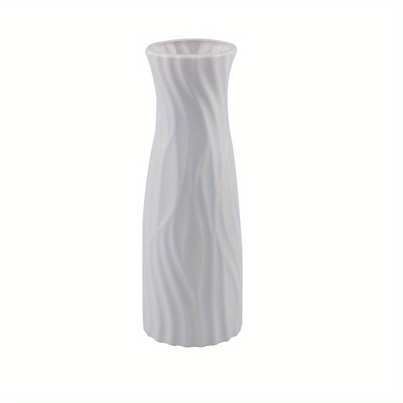 Ceramic Look Plastic Vase for Home and Office Decor