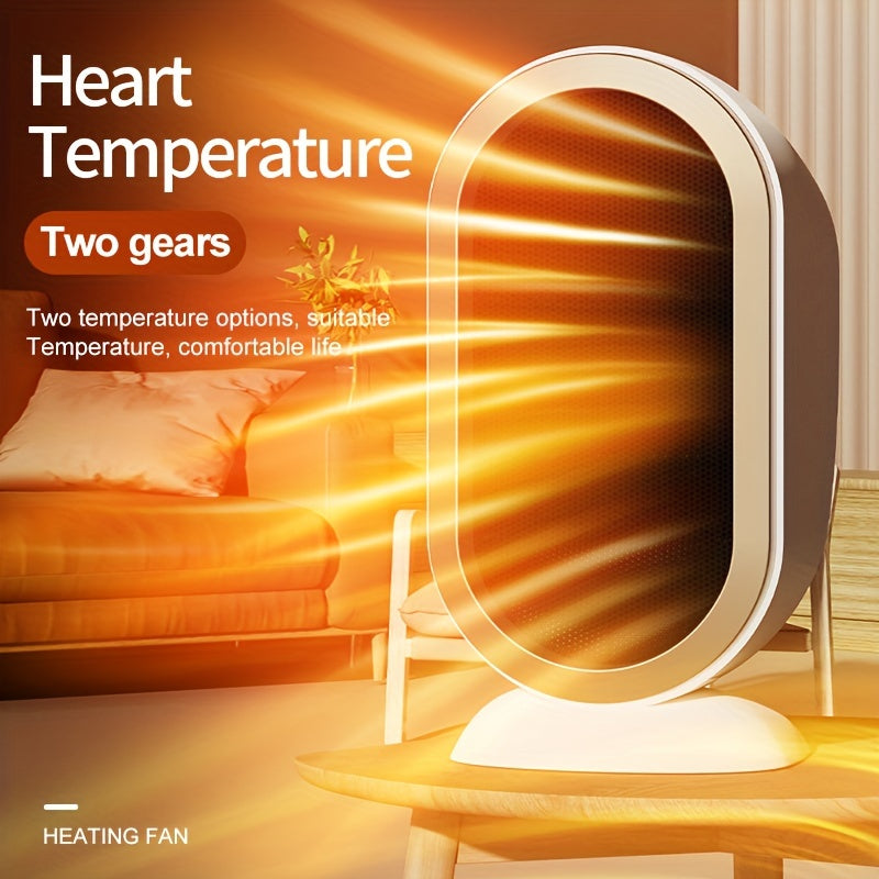 1200W Portable Ceramic Space Heater with Adjustable Thermostat and Fall Protection for Home Office